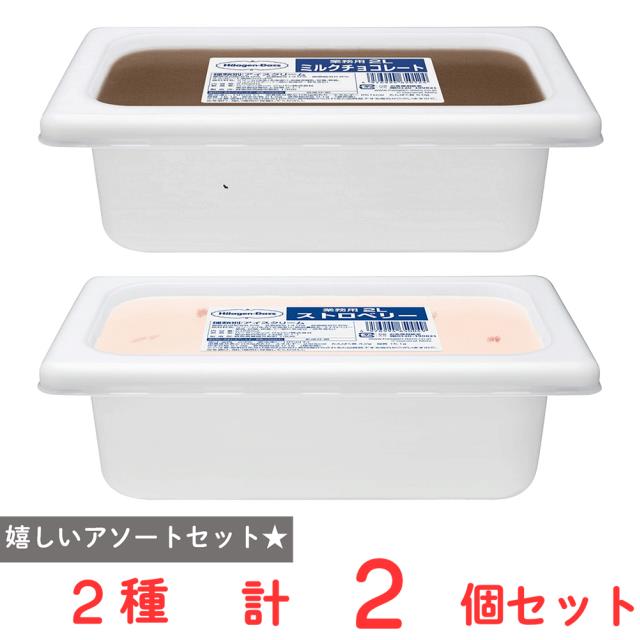 ハーゲンダッツ業務用2L 2個セット／計4L【ミルクチョコレート・ストロベリー】 スイーツ アイス 大容量