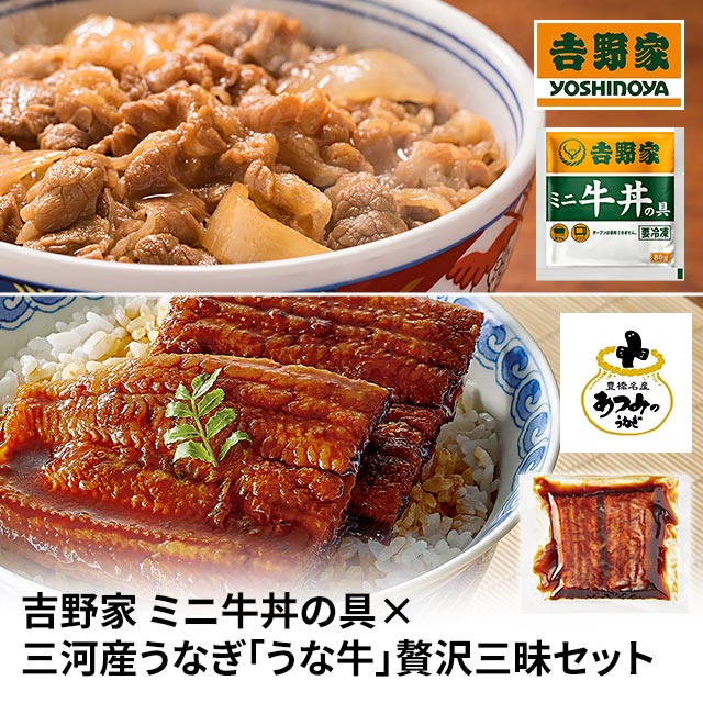 送料込み 吉野家 ミニ牛丼の具×三河産うなぎ「うな牛」贅沢三昧セット ミニ牛丼の具12食+三河産うなぎ6切 冷凍 惣菜 牛丼 ミニサイズ ミニ牛丼 うな牛 三河産 国産 うなぎ 鰻 セット 冷凍食品 8,085円