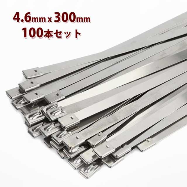 結束バンド 4.6mm×300mm タイラップ インシュロック 304 ステンレス製