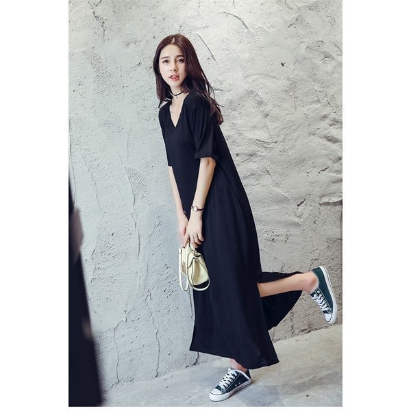 ワンピース マキシワンピース Firop108 レディース 40代 きれいめワンピース 夏 Vネック 黒ワンピース オシャレ 半袖 大きいサイズの通販はau Pay マーケット Cuclo Shop