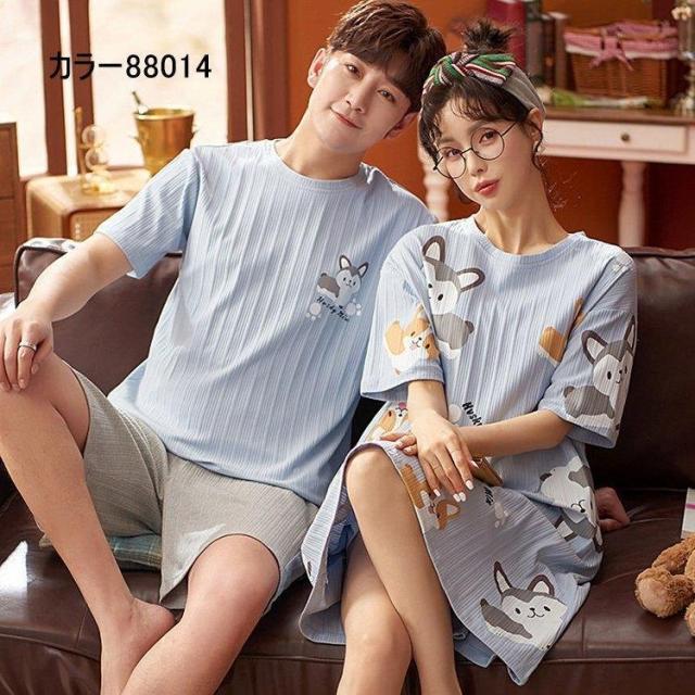 カップルパジャマ ペアパジャマ 春夏 半袖ルームウェア ペアルック 寝巻き 可愛い 犬 ショットパンツ 上下セットレディース メンズ部屋着の通販はau Pay マーケット Cuclo Shop