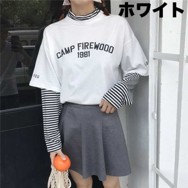 レディース ゆったり Tシャツ ストリート ファッション 重ね着風 ロンtの通販はau Pay マーケット Cuclo Shop