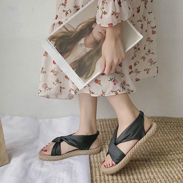 レディース サンダル 夏 ぺたんこ クロスベルト 送料無料 綿麻 ベルトサンダル ストラップサンダル サンダル 可愛い靴 シューズ ビーチの通販はau Pay マーケット Fast Fashion