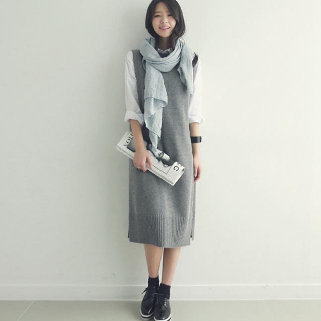 ニットワンピース ベストワンピース レディース 袖なしニット ロング丈ニット ニットワンピ ノースリーブセーター 袖なし ロングの通販はau Pay マーケット Takeoff