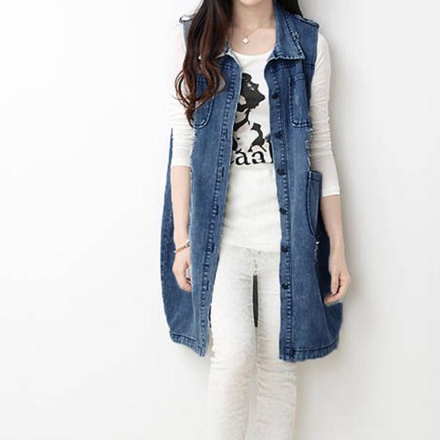 ロングデニムベスト レディース ヴィンテージベスト ダメージデニム ジレベスト チョッキ 羽織物 ノースリーブ 大きいサイズ 2の通販はau Pay マーケット Takeoff