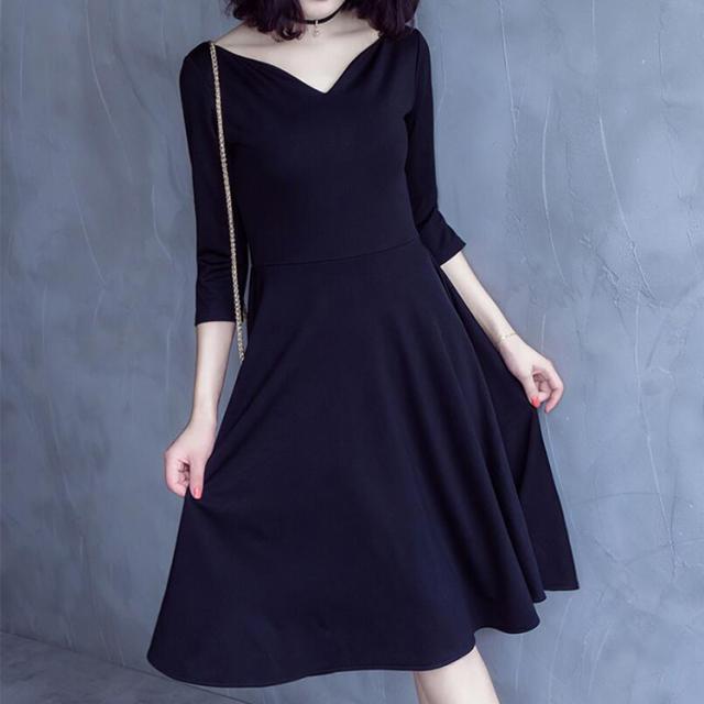 Aラインワンピース フレアワンピース ミディアムワンピース レディース 長袖 Vネック きれいめ フォーマル お呼ばれ パーティの通販はau Pay マーケット Takeoff