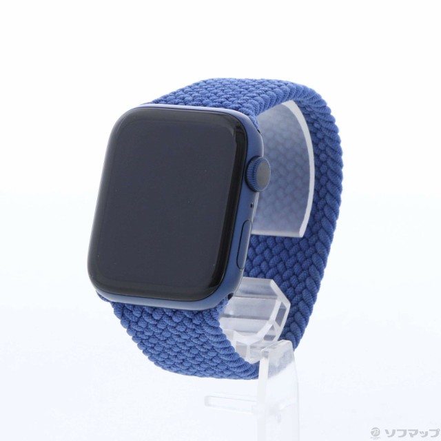 (中古)Apple Apple Watch Series 6 GPS 44mm ブルーアルミニウムケース  スレートブルーブレイデッドソロループ(262-ud)｜au PAY マーケット