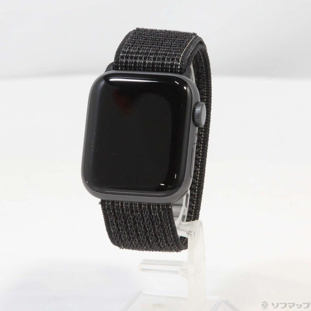 (中古)Apple Apple Watch SE 第1世代 Nike GPS 40mm スペースグレイアルミニウムケース ブラックNikeスポーツループ(295-ud)