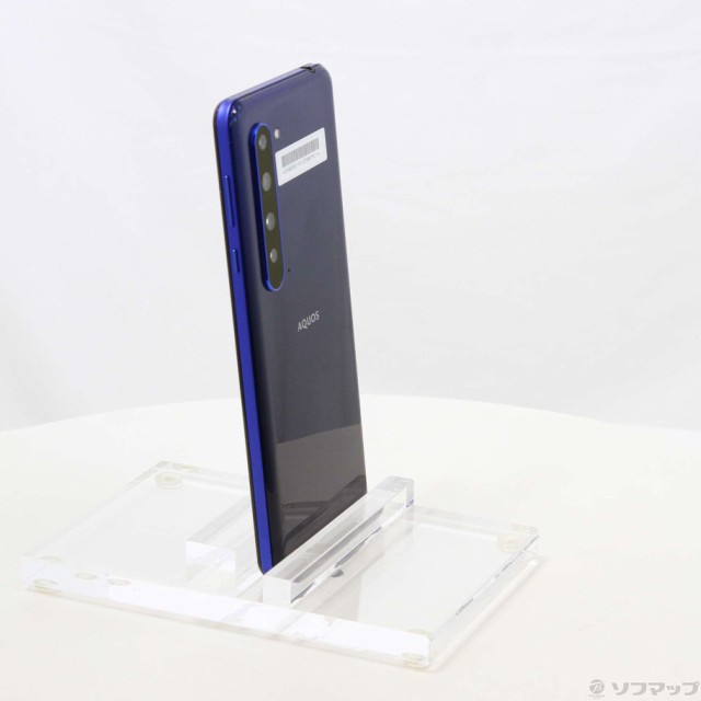 中古)SHARP AQUOS R5G 256GB アースブルー 908SH SoftBankロック解除