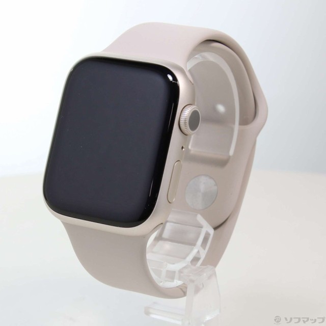 (中古)Apple Apple Watch Series 8 GPS 45mm スターライトアルミニウムケース  スターライトスポーツバンド(348-ud)｜au PAY マーケット