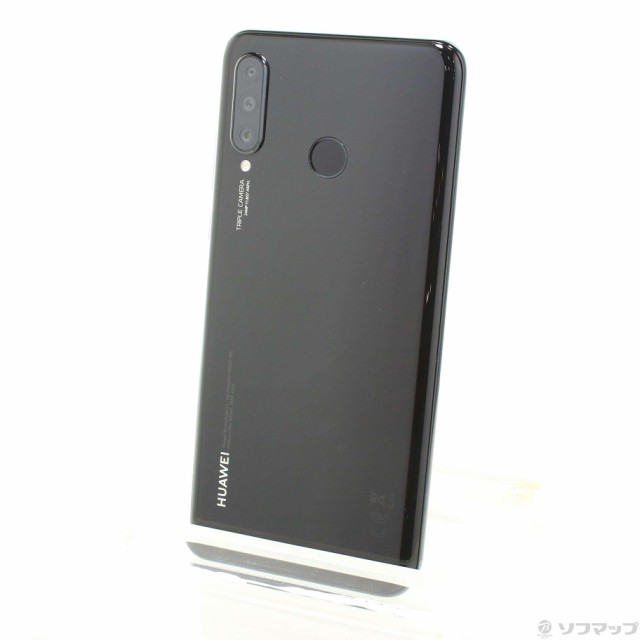 スマホ/家電/カメラHUAWEI P30 lite ミッドナイトブラック 64 GB au ...