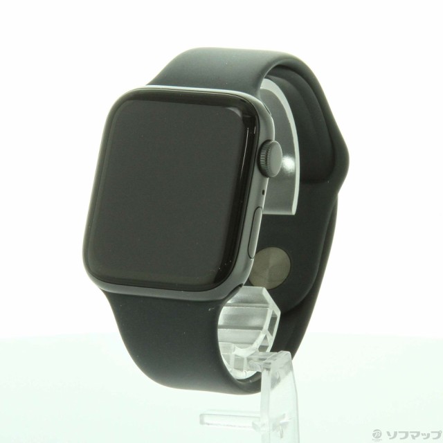 Apple Watch SE 44mmスペースグレイアルミニウムケースとブラッ…