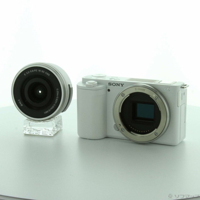 中古)SONY VLOGCAM ZV-E10L パワーズームレンズキット ホワイト(344-ud