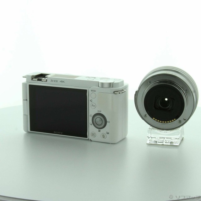 中古)SONY VLOGCAM ZV-E10L パワーズームレンズキット ホワイト(344-ud