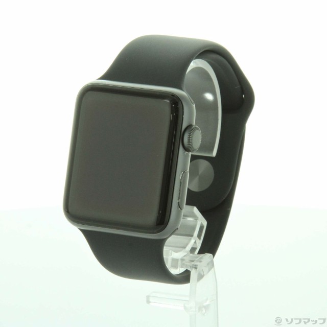(中古)Apple Apple Watch Series 3 GPS 42mm スペースグレイアルミニウムケース ブラックスポーツバンド(269-ud)の通販は