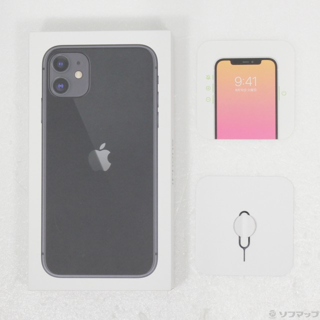 中古)Apple iPhone11 128GB ブラック MHDH3J/A SIMフリー(198-ud)の