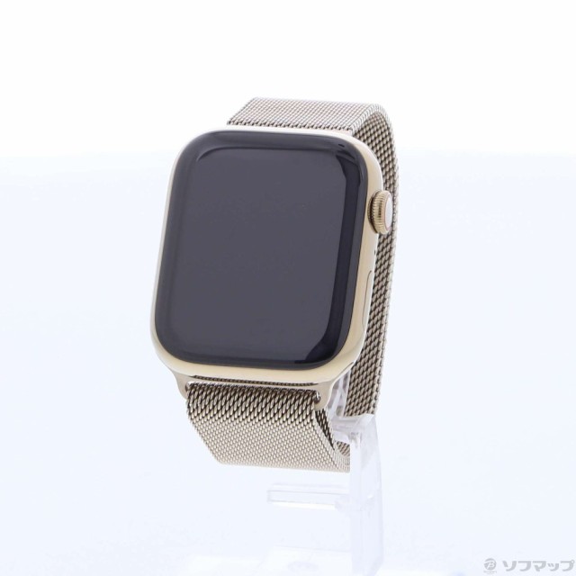 (中古)Apple (展示品) Apple Watch Series 8 GPS + Cellular 45mm ゴールドステンレススチールケース ゴールドミラネーゼループ(344-ud)