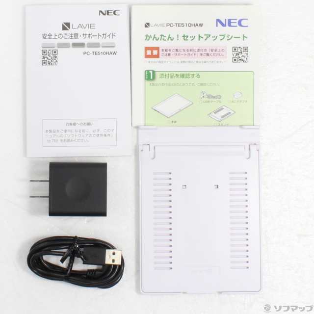 中古)NEC LaVie tab E 16GB ホワイト PC-TE510HAW Wi-Fi(348-ud)の通販