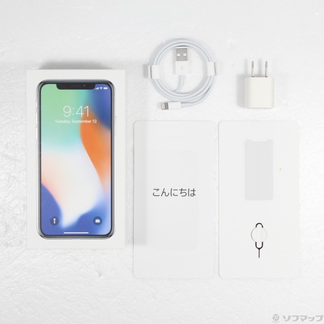 Apple iPhoneX 256GB シルバー MQC22J/A SIMフリー(384-ud) 携帯電話本体