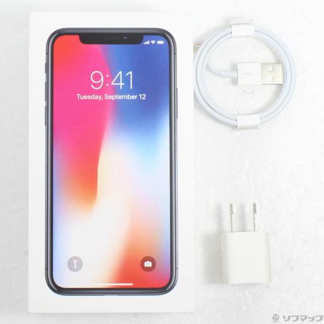 中古)Apple iPhoneX 64GB スペースグレイ MQAX2J/A SIMフリー(198-ud