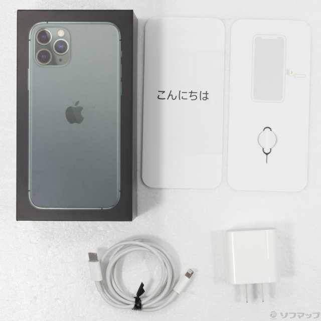 中古)Apple iPhone11 Pro 256GB ミッドナイトグリーン MWCC2J/A SIMフリー(262-ud) 携帯電話本体