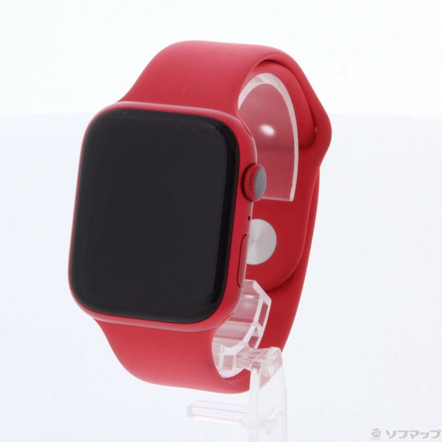 (中古)Apple Apple Watch Series 8 GPS 45mm (PRODUCT)REDアルミニウムケース レッドスポーツバンド(258-ud)