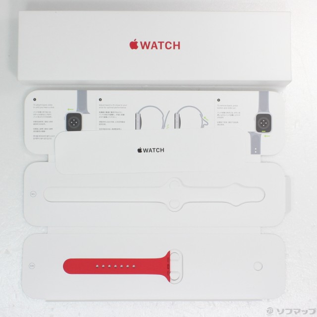 (中古)Apple Apple Watch Series 8 GPS 45mm (PRODUCT)REDアルミニウムケース レッドスポーツバンド(258-ud)