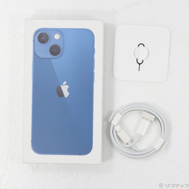 中古)Apple iPhone13 mini 128GB ブルー MLJH3J/A SIMフリー(258-ud)の