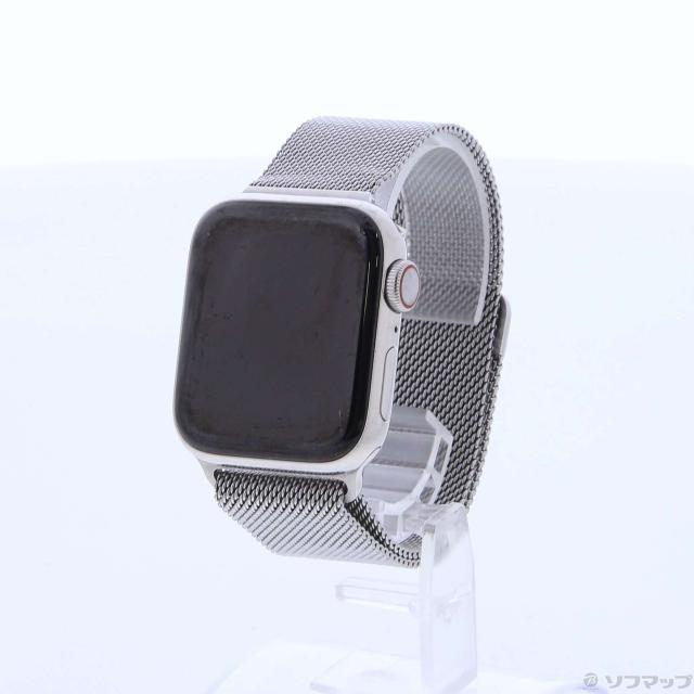 (中古)Apple Apple Watch Series 4 GPS + Cellular 40mm ステンレススチールケース ミラネーゼループ(368-ud)