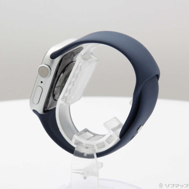 (中古)Apple (展示品) Apple Watch Series 9 GPS 41mm シルバーアルミニウムケース ストームブルースポーツバンド(344-ud)の通販は