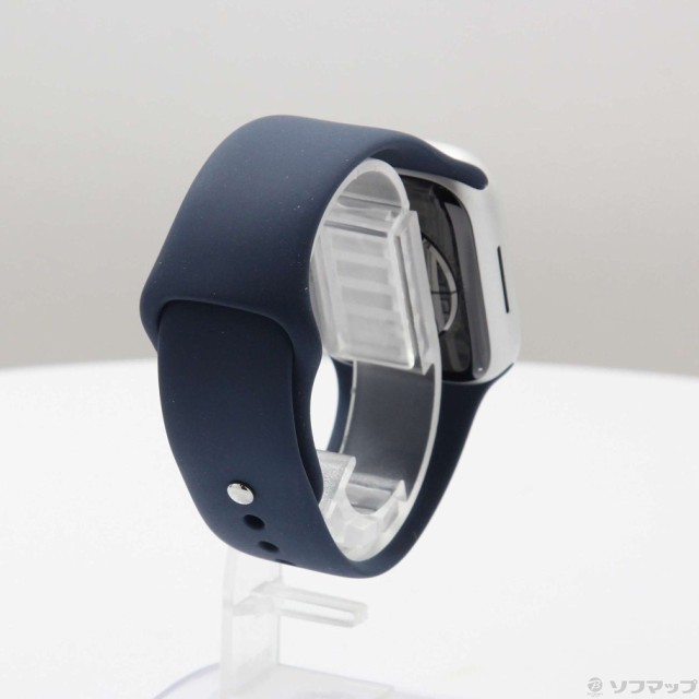 (中古)Apple (展示品) Apple Watch Series 9 GPS 41mm シルバーアルミニウムケース ストームブルースポーツバンド(344-ud)の通販は
