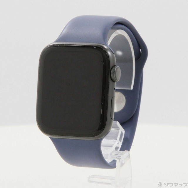 (中古)Apple Apple Watch Series 5 GPS 44mm スペースグレイアルミニウムケース アラスカンブルースポーツバンド(305-ud)