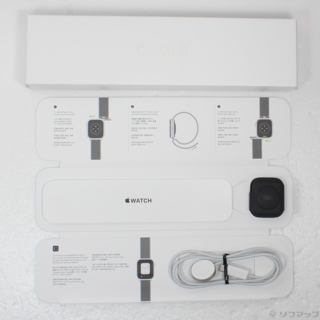 (中古)Apple Apple Watch Series 8 GPS 45mm ミッドナイトアルミニウムケース ストームブルースポーツループ(198-ud)