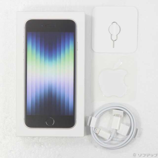 中古)Apple iPhone SE 第3世代 64GB スターライト MMYD3J/A SIMフリー(305-ud)