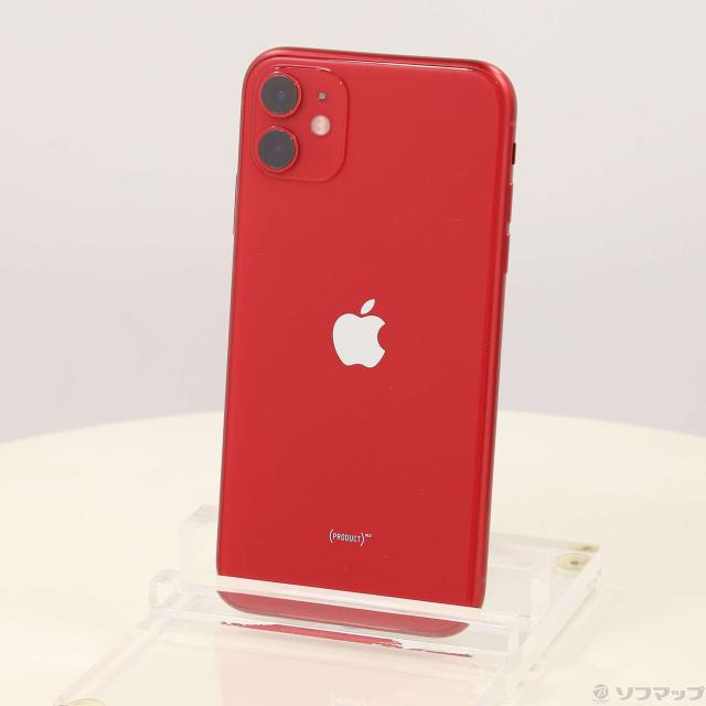 中古)Apple iPhone11 64GB プロダクトレッド MWLV2J/A SIMフリー