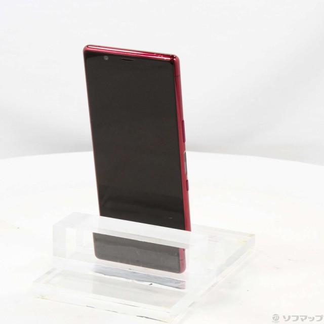 中古)SONY Xperia 5 64GB レッド SO-01M docomoロック解除SIMフリー(368-ud)の