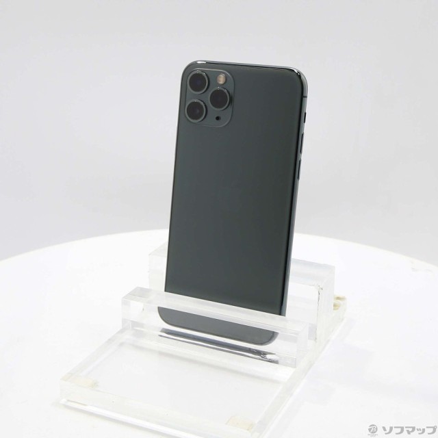 (中古)Apple iPhone11 Pro 512GB ミッドナイトグリーン MWCG2J/A SIMフリー(258-ud)