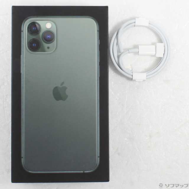 (中古)Apple iPhone11 Pro 512GB ミッドナイトグリーン MWCG2J/A SIMフリー(258-ud)