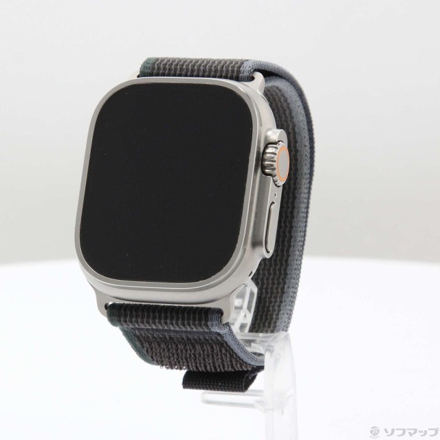 (中古)Apple Apple Watch Ultra 2 GPS + Cellular 49mm チタニウムケース ブルー/ブラックトレイルループ(349-ud)の通販は 68,353円