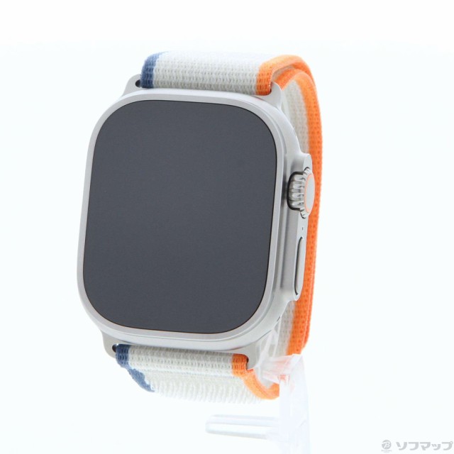 (中古)Apple Apple Watch Ultra 2 GPS + Cellular 49mm チタニウムケース オレンジ/ベージュトレイルループ(262-ud)