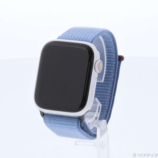 (中古)Apple (展示品) Apple Watch Series 9 GPS + Cellular 45mm シルバーアルミニウムケース ウィンターブルースポーツループ(344-ud)の通販は