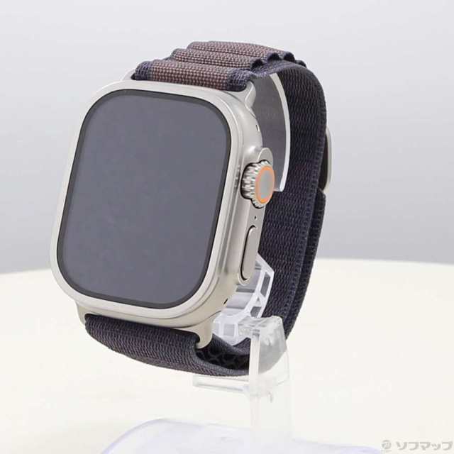 (中古)Apple Apple Watch Ultra 2 GPS + Cellular 49mm チタニウムケース インディゴアルパインループ(349-ud)の通販は 68,353円