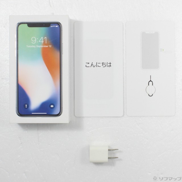 中古)Apple iPhoneX 64GB シルバー NQAY2J/A SIMフリー(344-ud)の通販は