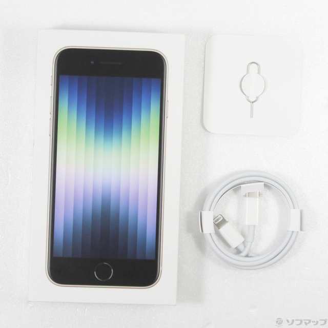 中古)Apple iPhone SE 第3世代 64GB スターライト MMYD3J/A SIMフリー(384-ud)の通販は - 携帯電話本体