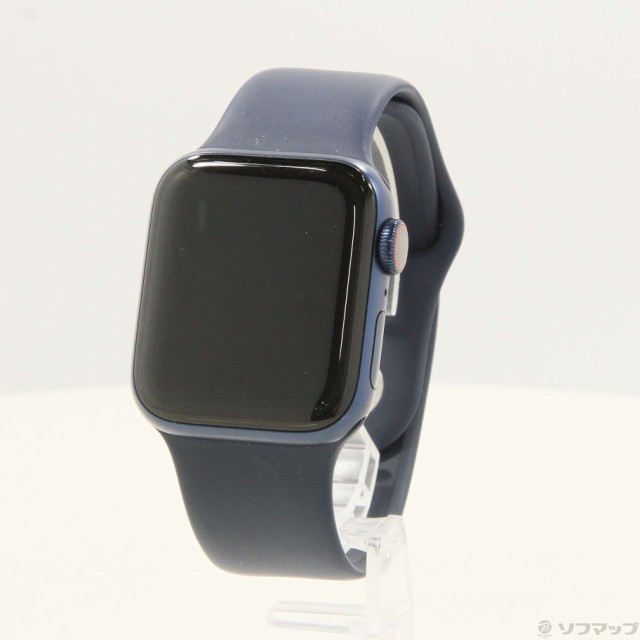 (中古)Apple Apple Watch Series 6 GPS + Cellular 40mm ブルーアルミニウムケース ディープネイビースポーツバンド(276-ud)