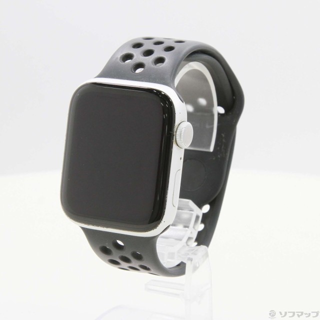 (中古)Apple Apple Watch Series 6 GPS 44mm シルバーアルミニウムケース ピュアプラチナム/ブラックNikeスポーツバンド(196-ud)