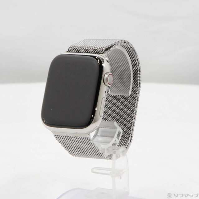 (中古)Apple Apple Watch Series 9 GPS + Cellular 45mm シルバーステンレススチールケース シルバーミラネーゼループ(344-ud)