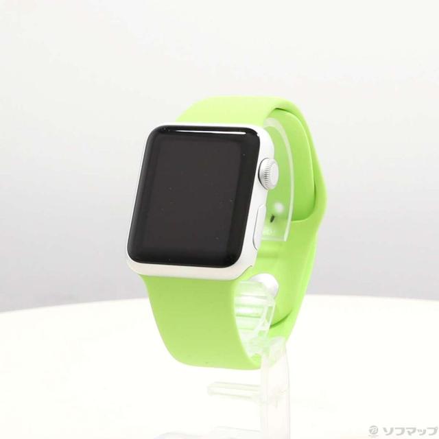 (中古)Apple Apple Watch Sport 38mm シルバーアルミニウムケース グリーンスポーツバンド(305-ud)の通販は 10,978円