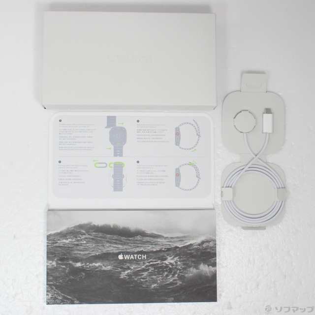 (中古)Apple Apple Watch Ultra 2 GPS + Cellular 49mm チタニウムケース ブルーオーシャンバンド(377-ud)