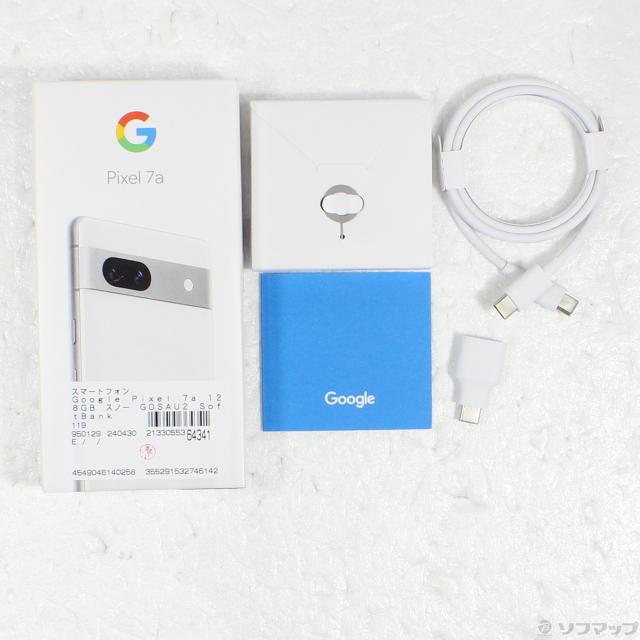(中古)GOOGLE Google Pixel 7a 128GB スノー GOSAU2 SoftBank(349-ud)の通販は